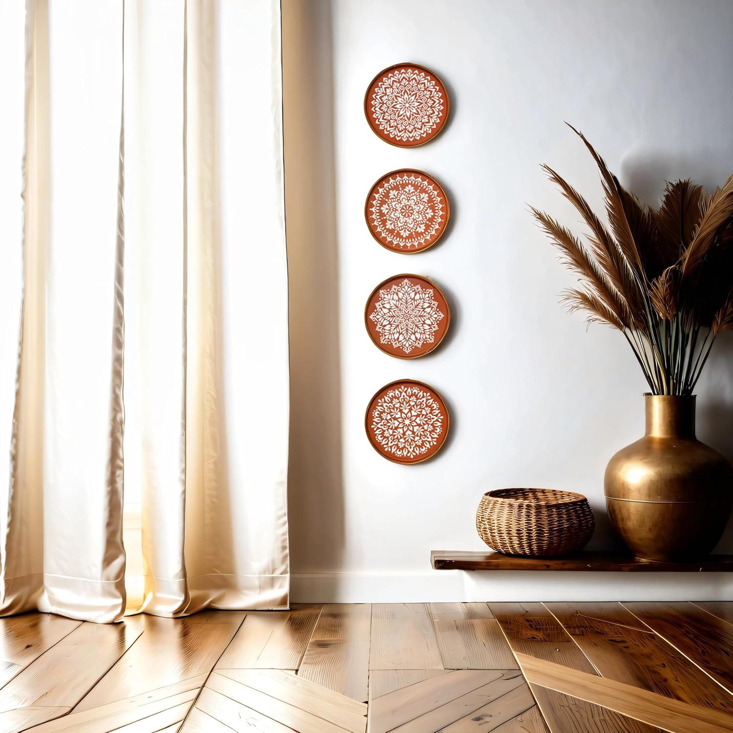 Decorative Handmade Terracotta Wall Art Plate Set | Set of 4