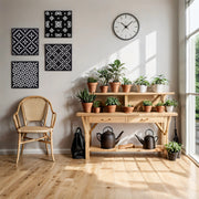 Handcrafted Black & White Wall Art Set | Minimalist Interiors | Set of 4