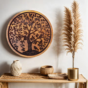 Rustic Elegance Handcrafted Acacia Wood Wall Plate (12 Inches)