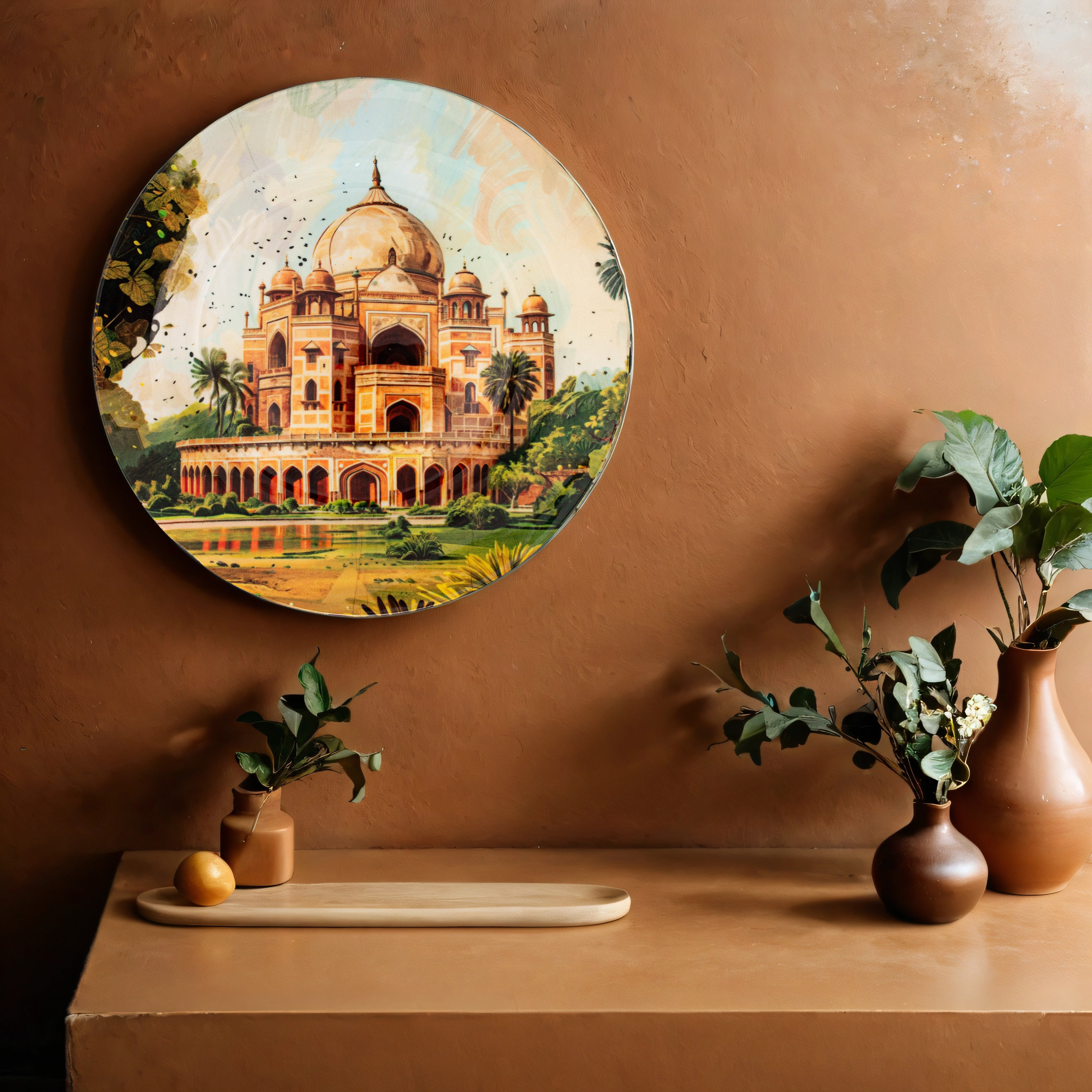 Iconic Humayun’s Tomb Decorative Ceramic Wall Plate (10 Inches)