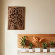 Timeless Bloom – Artisanal Engraved Wood Panel