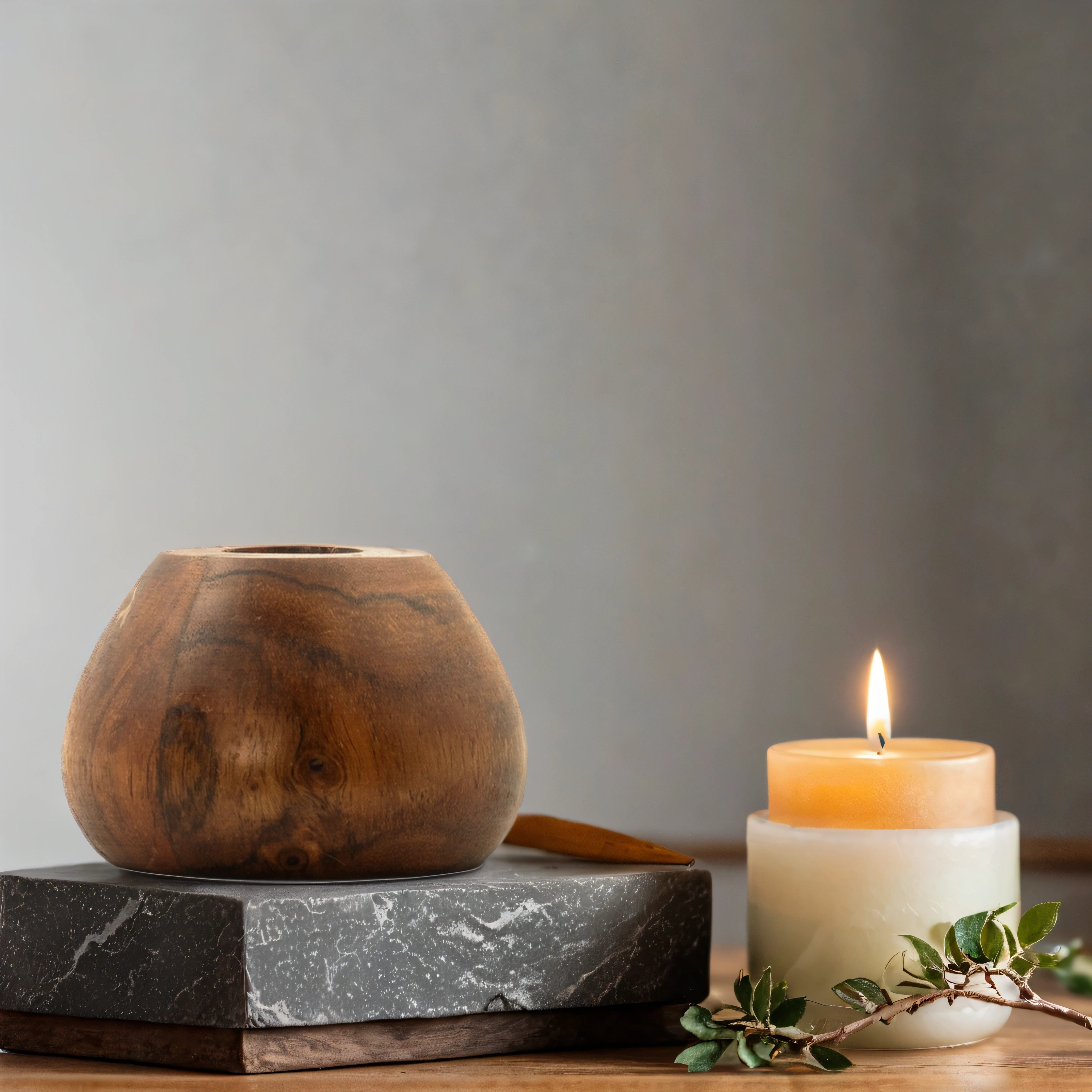 Handcrafted Acacia Wood Decorative Vase