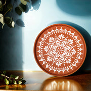 Handcrafted Terracotta Floral Mandala Wall Plate (12 Inches)