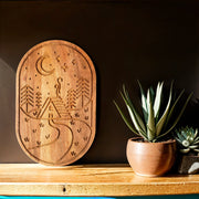 Cozy Cabin Night Wood Wall Art