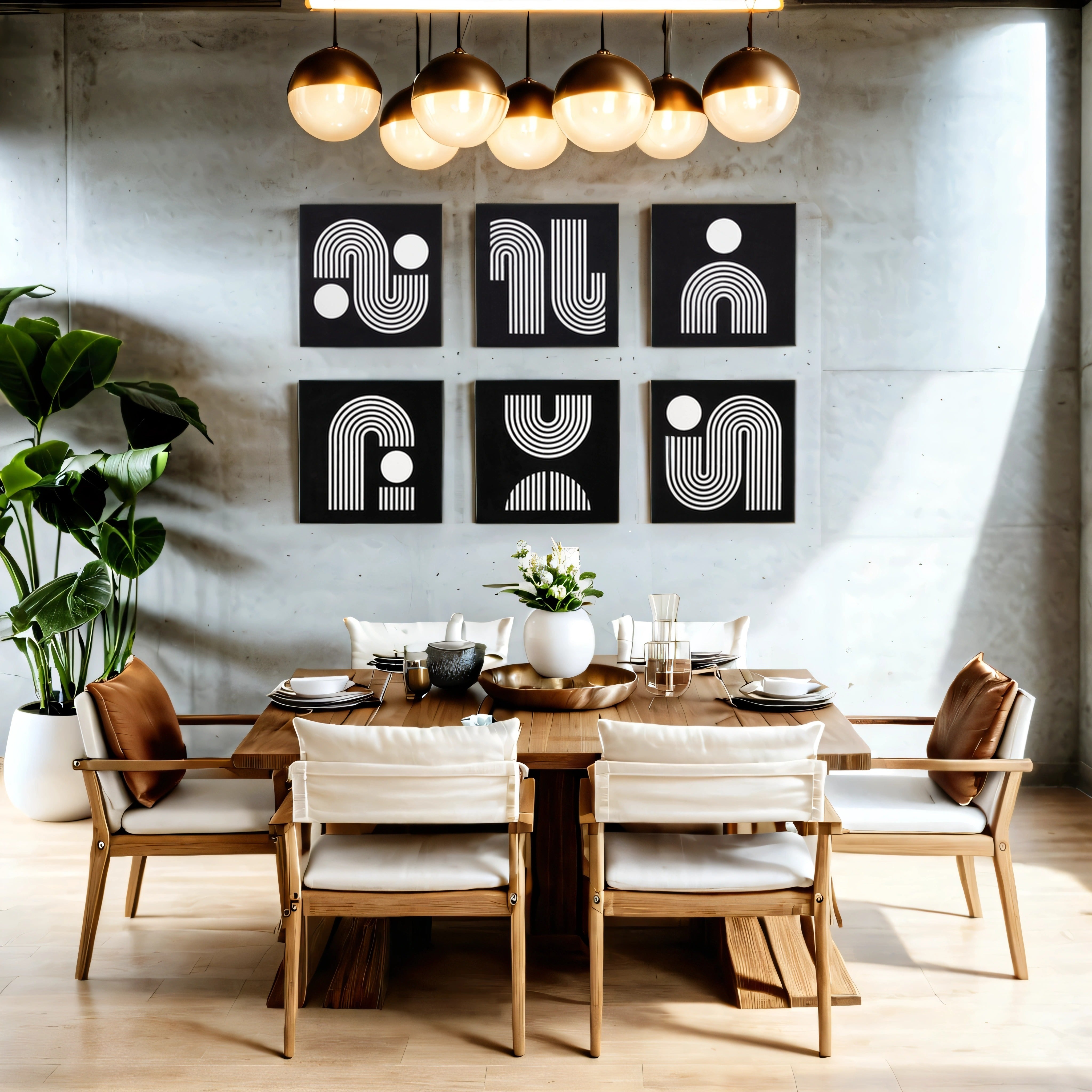 Geometric Elegance Wall Art Set | Minimalist Decor | Set of 6
