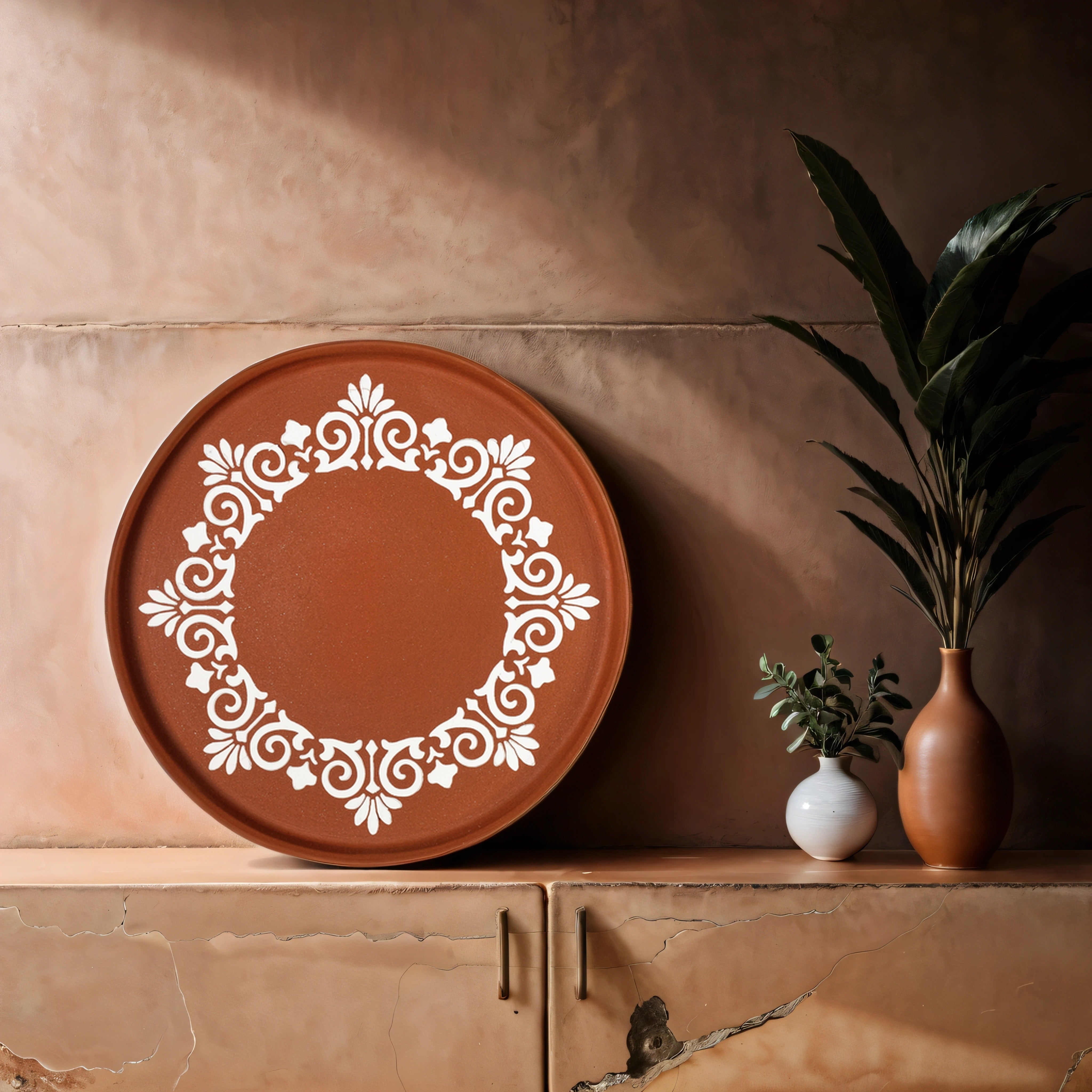 Handcrafted Terracotta Mandala Wall Plate (12 Inches)