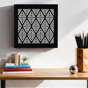 Geometric symmetrical Black and White Wall Art (11 Inches)
