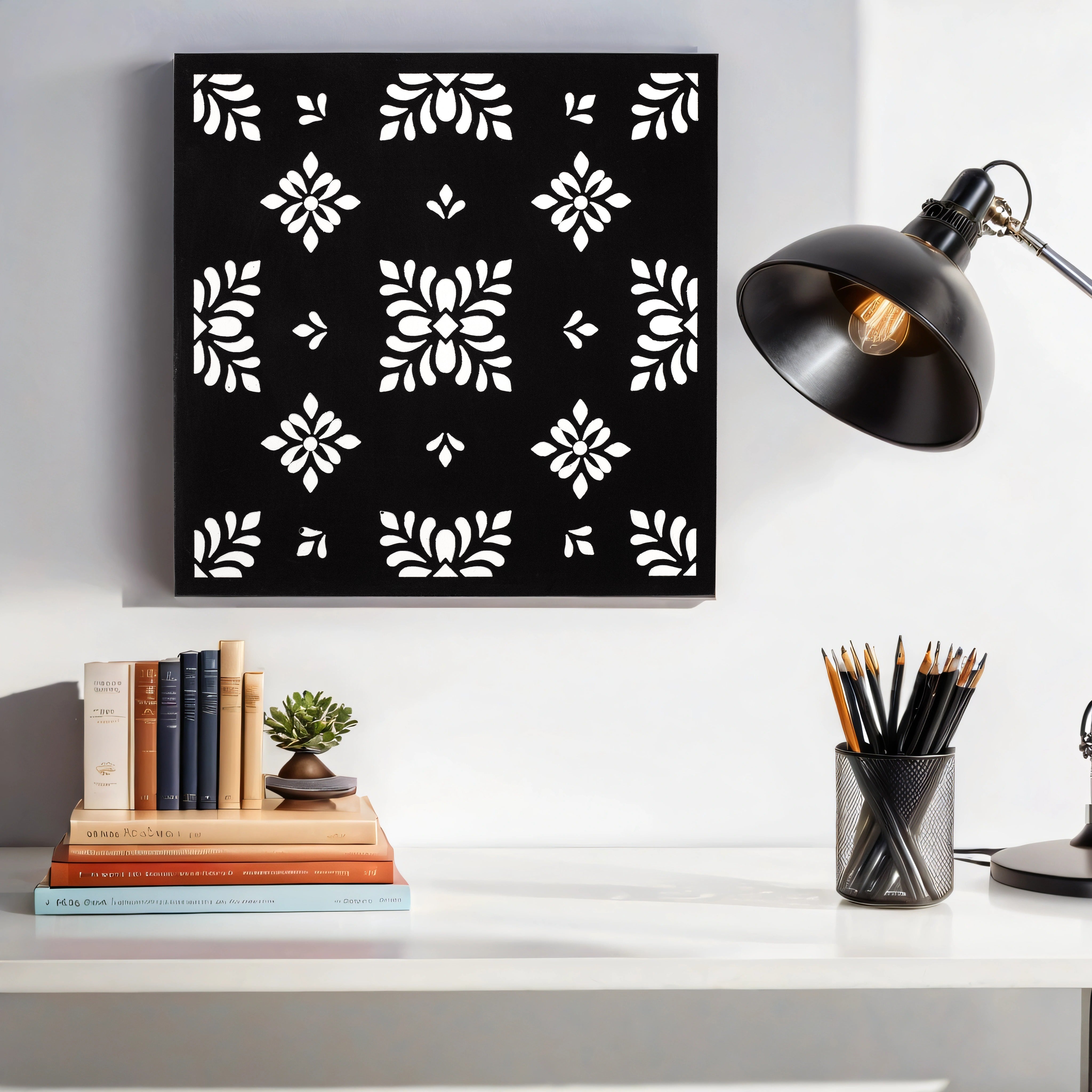 Floral Elegance Handcrafted Wall Panel (11 Inches)