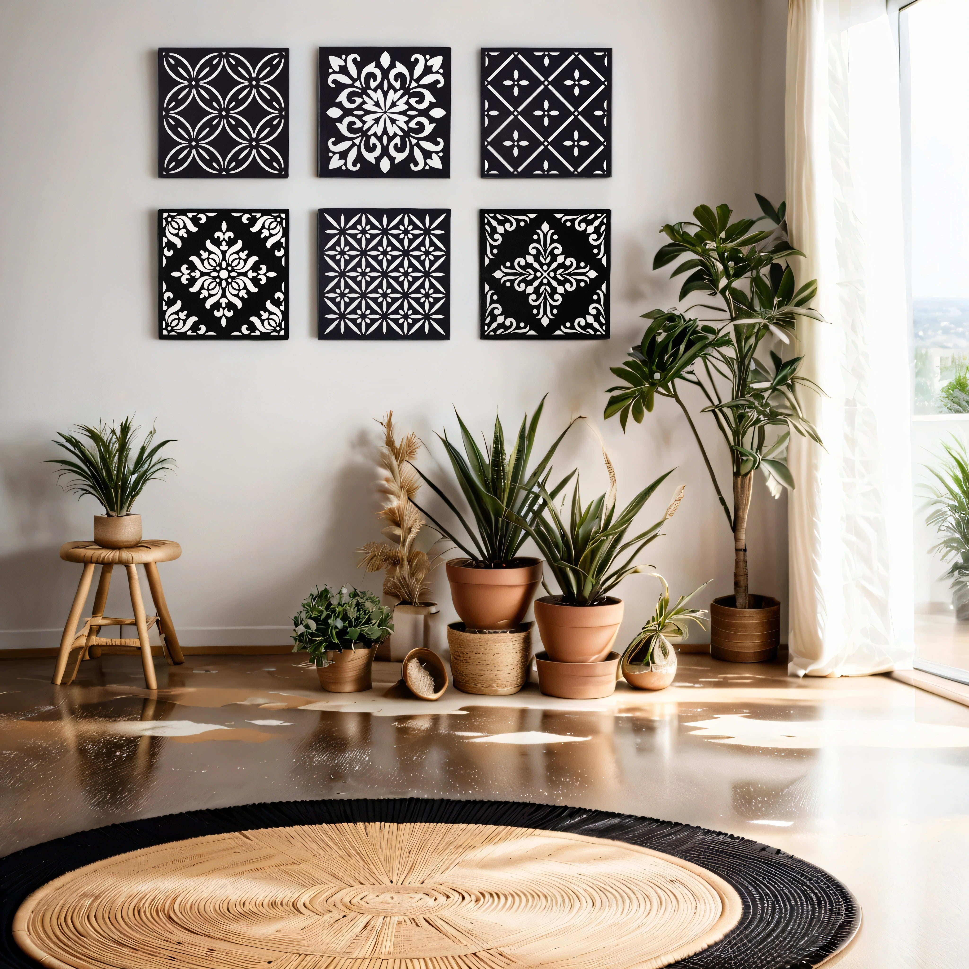 Timeless Elegance | Black & White Decor Artwork | Set of 6