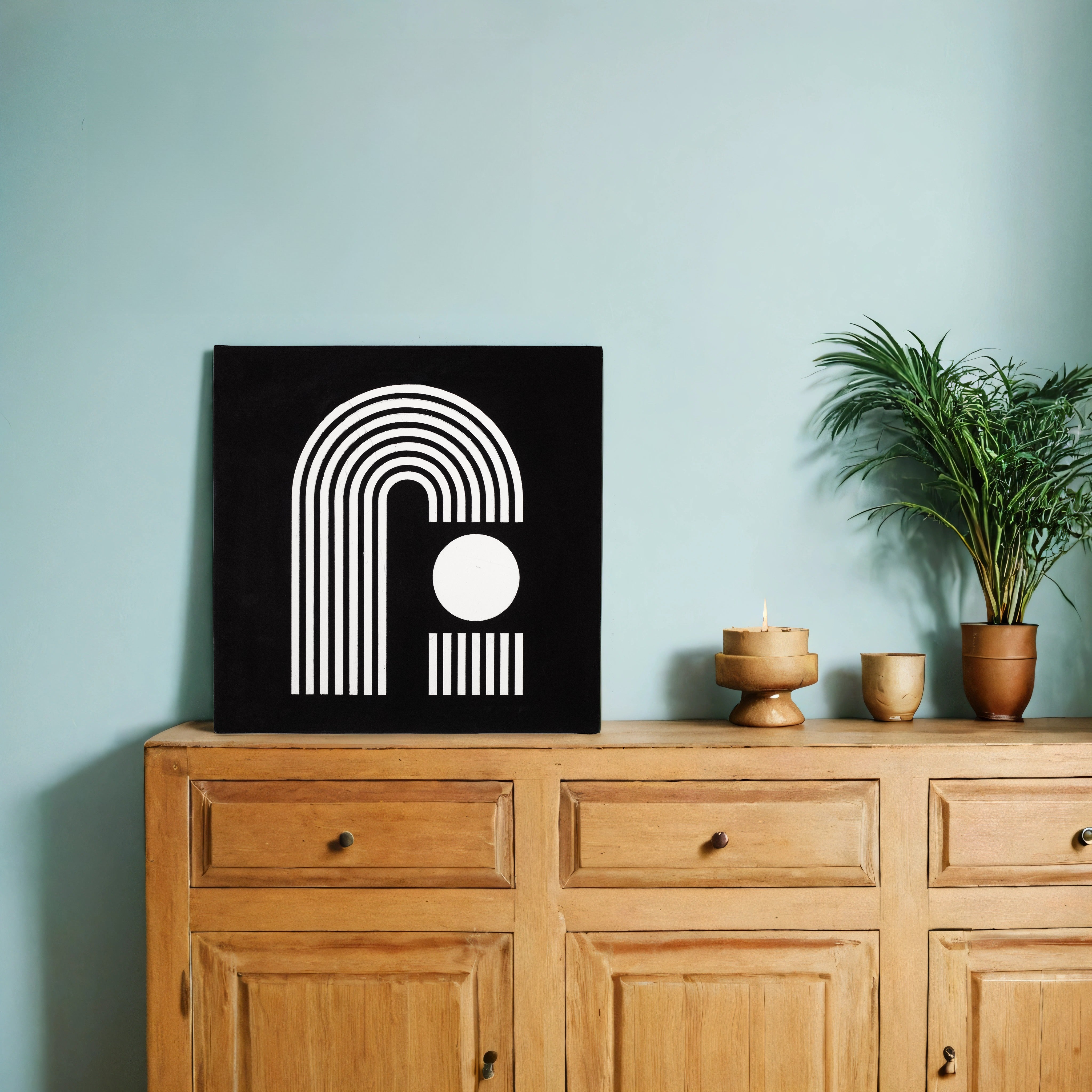 Geometric Stripes Minimal Wall Art Panels (11 Inches)