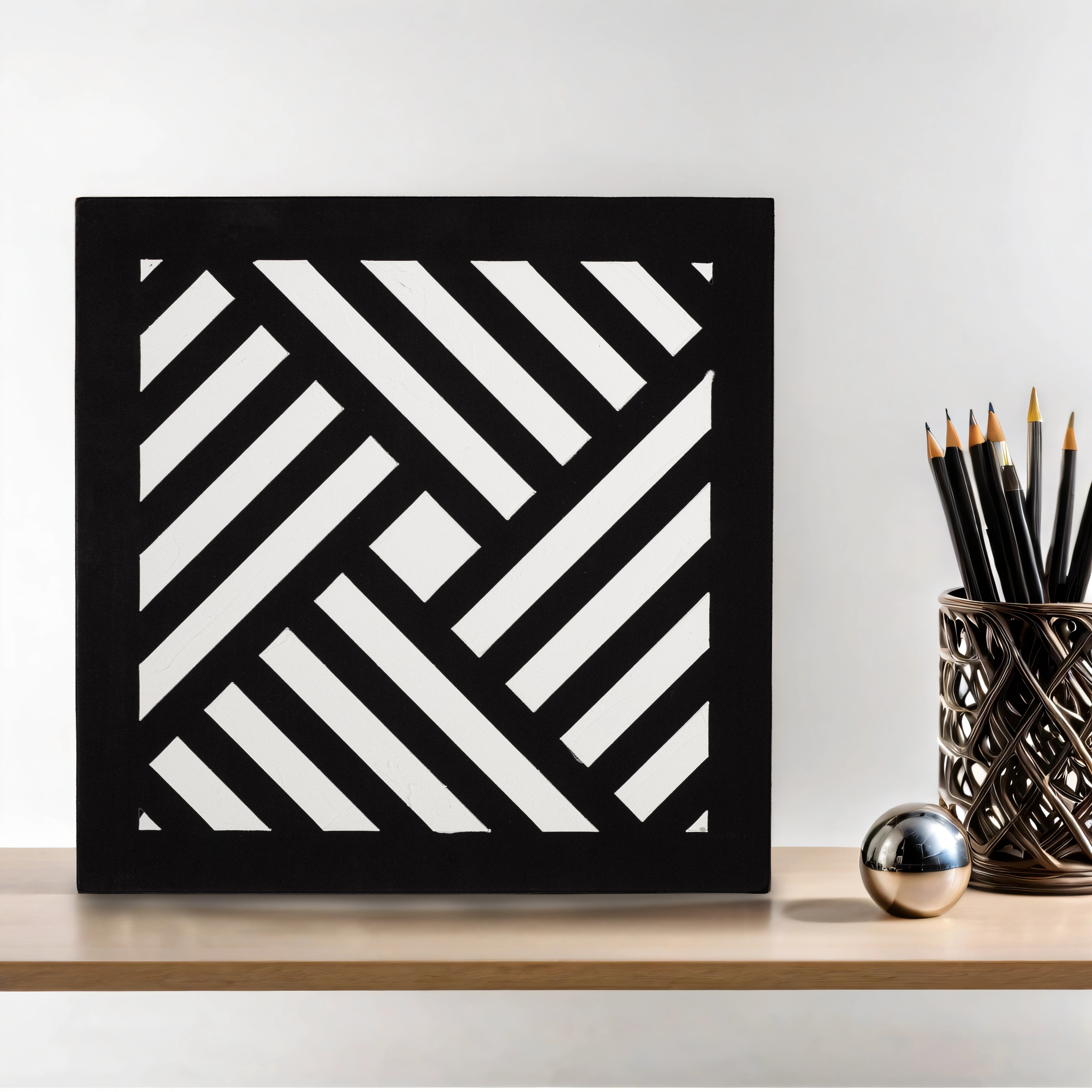 Geometric Stripe Pattern Wall Art (11 Inches)