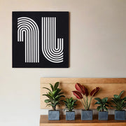 Symmetric Minimal Black & White Geometric Wall Panel (11 Inches)
