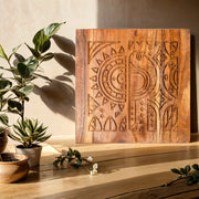 Sunbird Harmony Geometric Design Carved Panel (11 Inches)