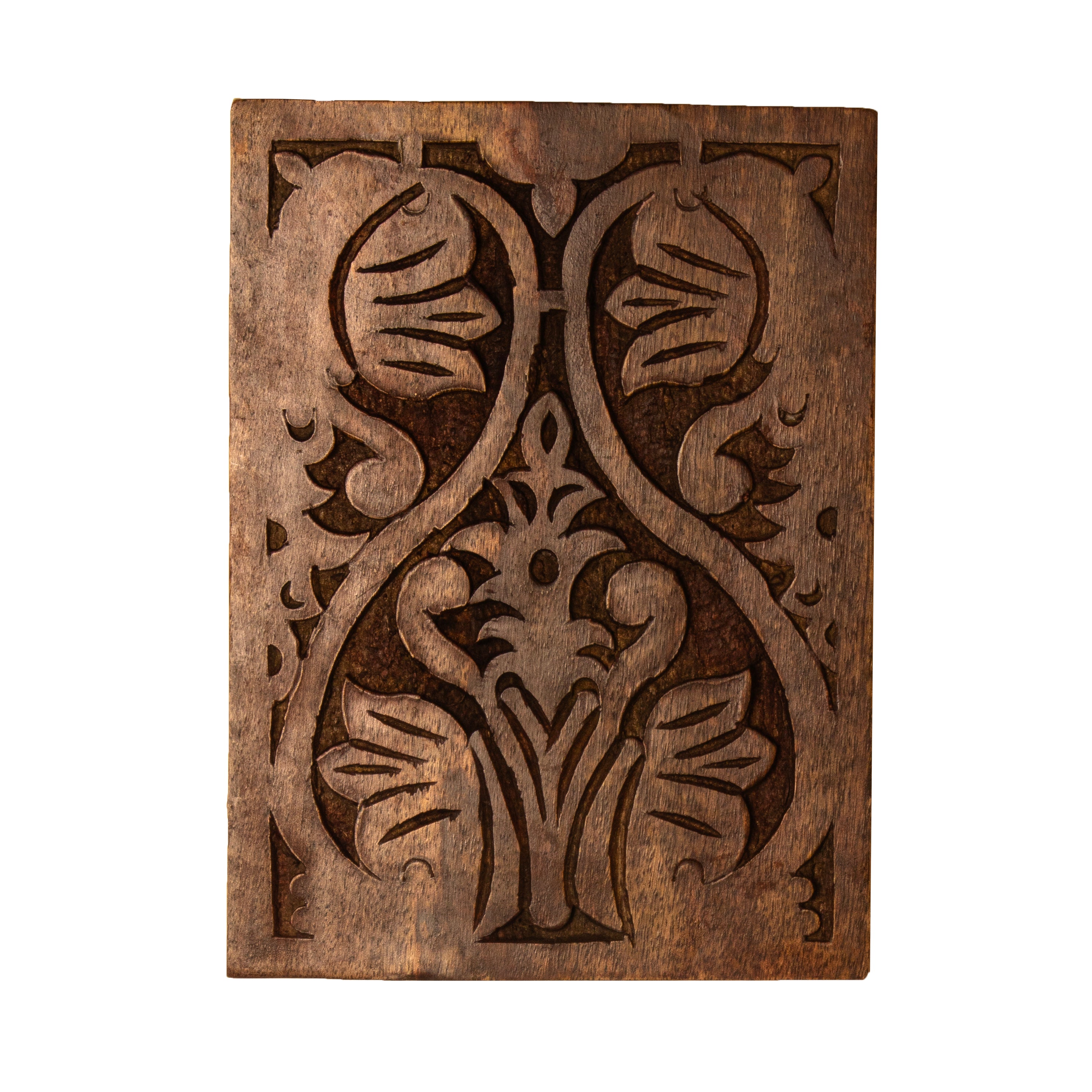 Timeless Bloom – Artisanal Engraved Wood Panel – Aari Decor