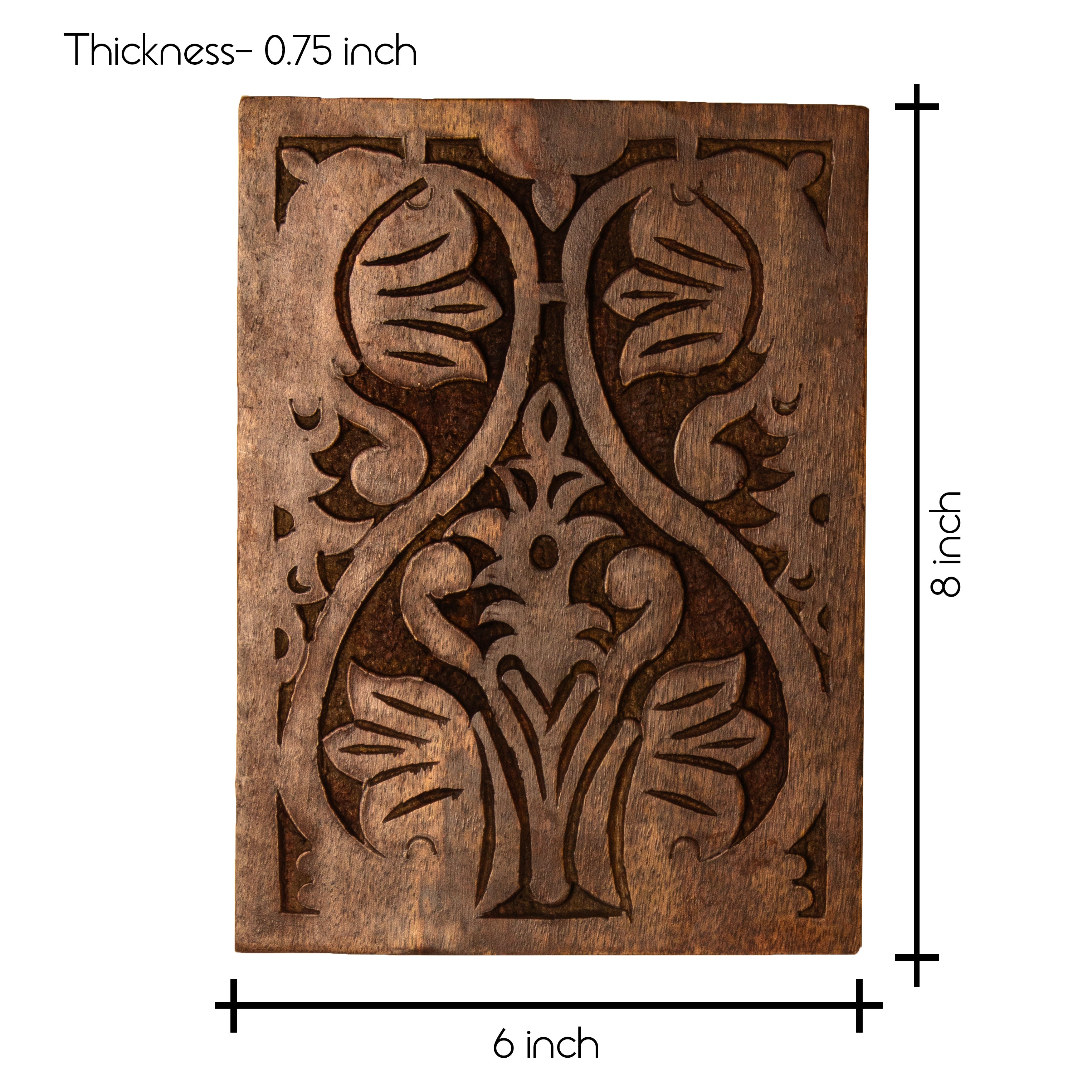 Timeless Bloom – Artisanal Engraved Wood Panel – Aari Decor