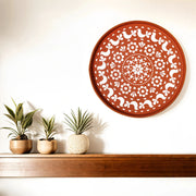 Mandala Bloom Handcrafted Terracotta Wall Plate (12 Inches)